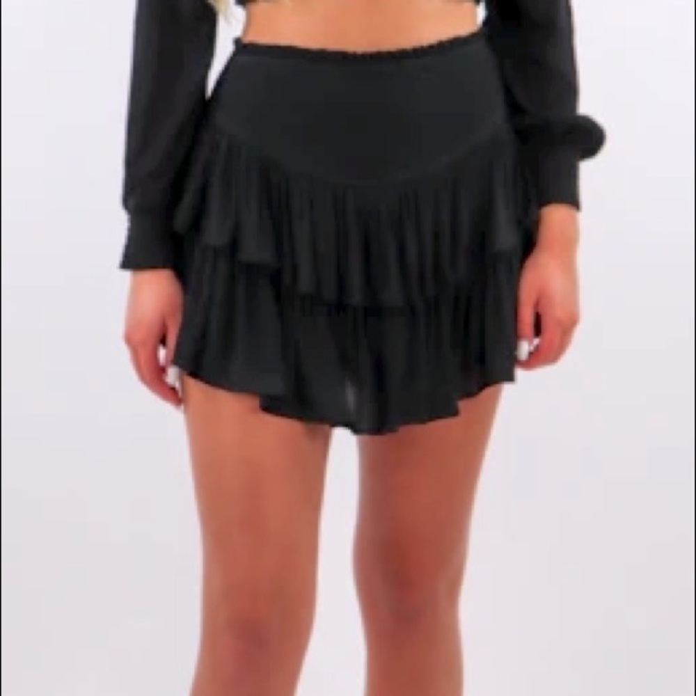 rock n rags black ruffle skirt